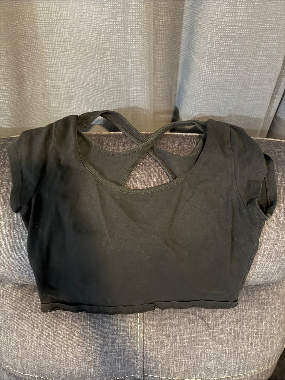 Ambiance Black Cross-Back Crop Top